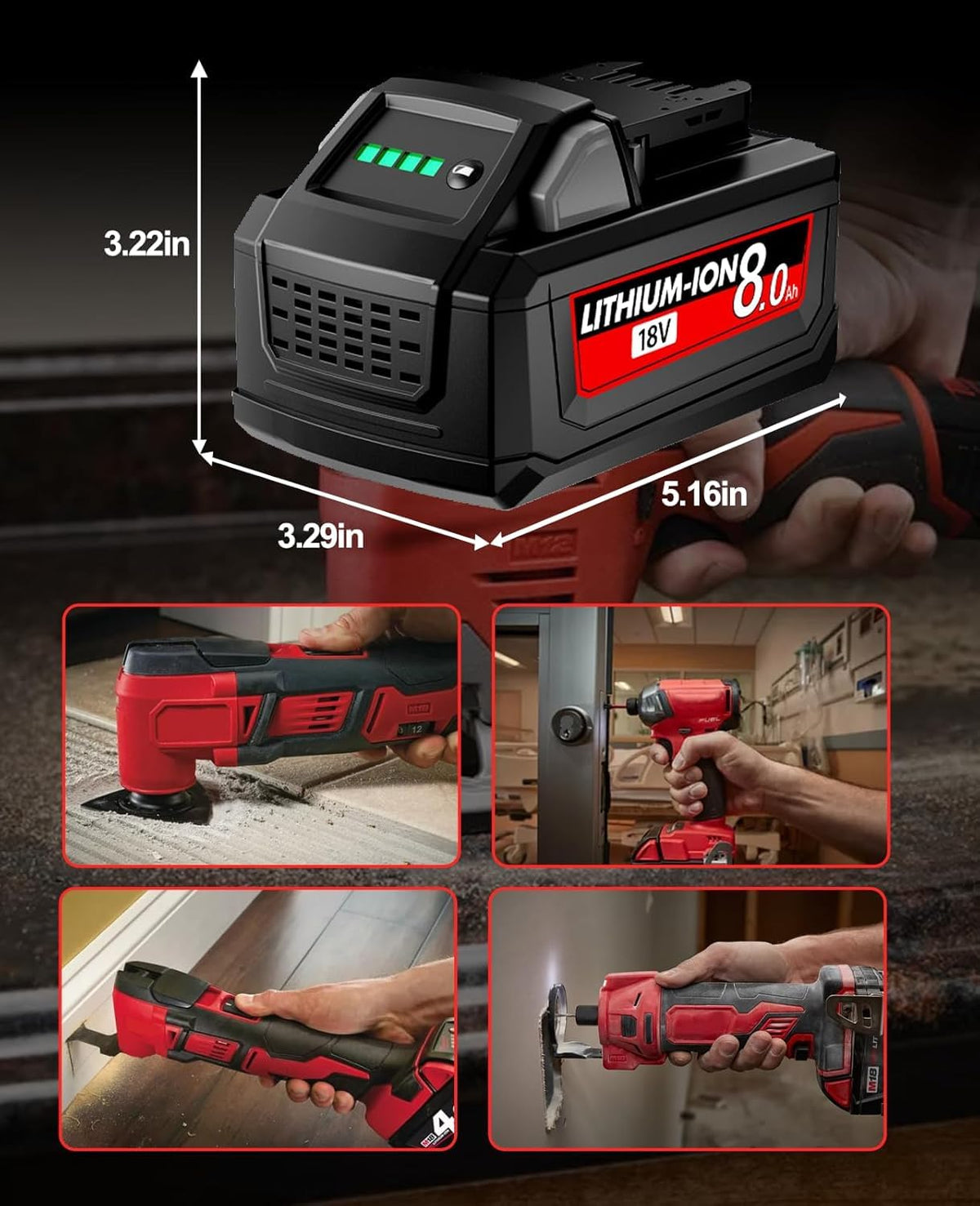 JUNWOOD two-pack batteries with charger simplify replacements during projects.