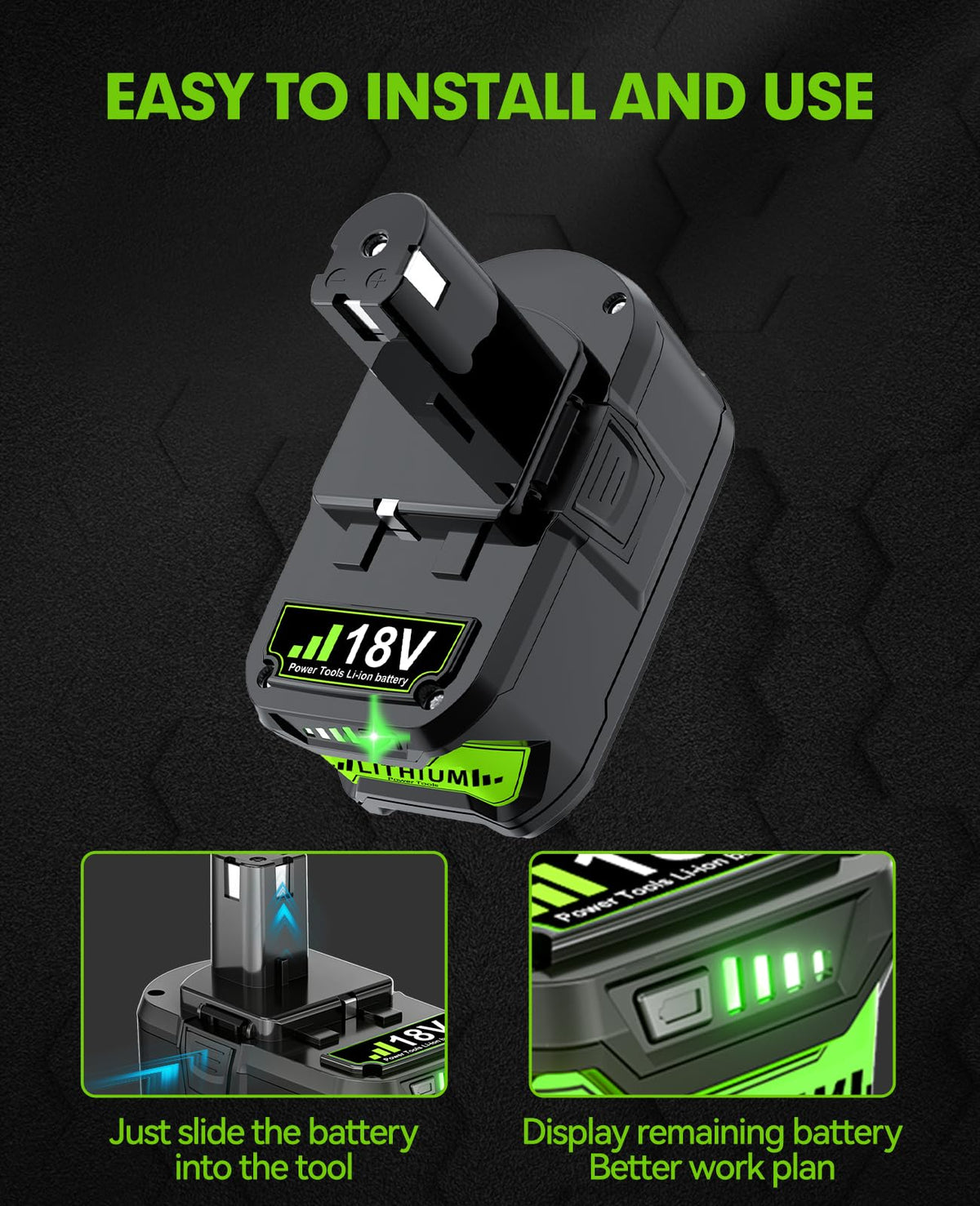 JUNWOOD two-pack of 8000mAh P108 batteries in box
