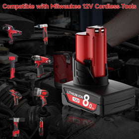 JUNWOOD upgraded M12 battery side view with LCD display for at-a-glance status