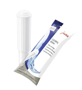 Jura Clearyl blue system filter visible for reduced water hardness.