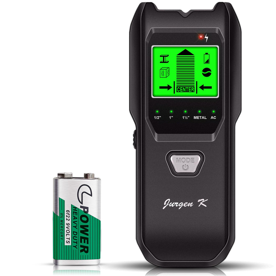 Jurgen K Stud Finder wall scanner with HD LCD display for precise mounting.