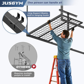 Jusgym 750lbs capacity grid shows sturdy, heavy-duty support for heavy loads.