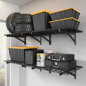 Jusgym heavy-duty garage shelves assembly shows quick setup and strong support