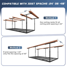 Jusgym heavy-duty metal frame emphasizes durability for long-term garage storage.