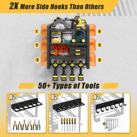 Jusgym rack with tiered shelves for organized heavy tools