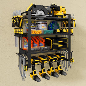 Jusgym Power Tool Organizer Wall Mount showing 200 lb capacity for heavy tools