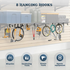 Jusgym shelf hooks collection displaying large and small hooks for versatile storage.