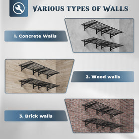 Jusgym wall-mounted shelves setup demonstrates clean, space-saving garage organization