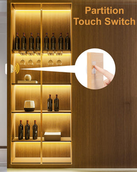 Closeup of JUSJUBR partition touch switch for easy dimming