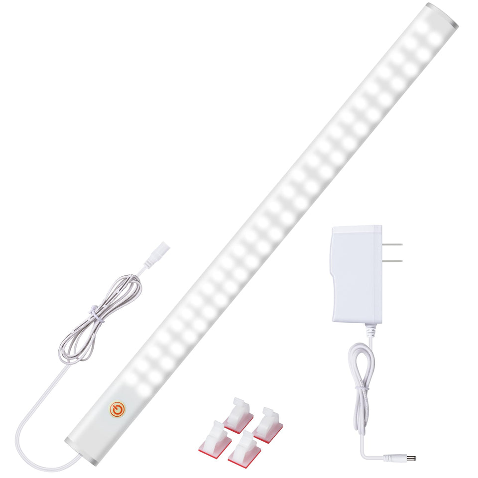 JUSJUBR LED under-cabinet light with touch dimming for precise task lighting at 6000K