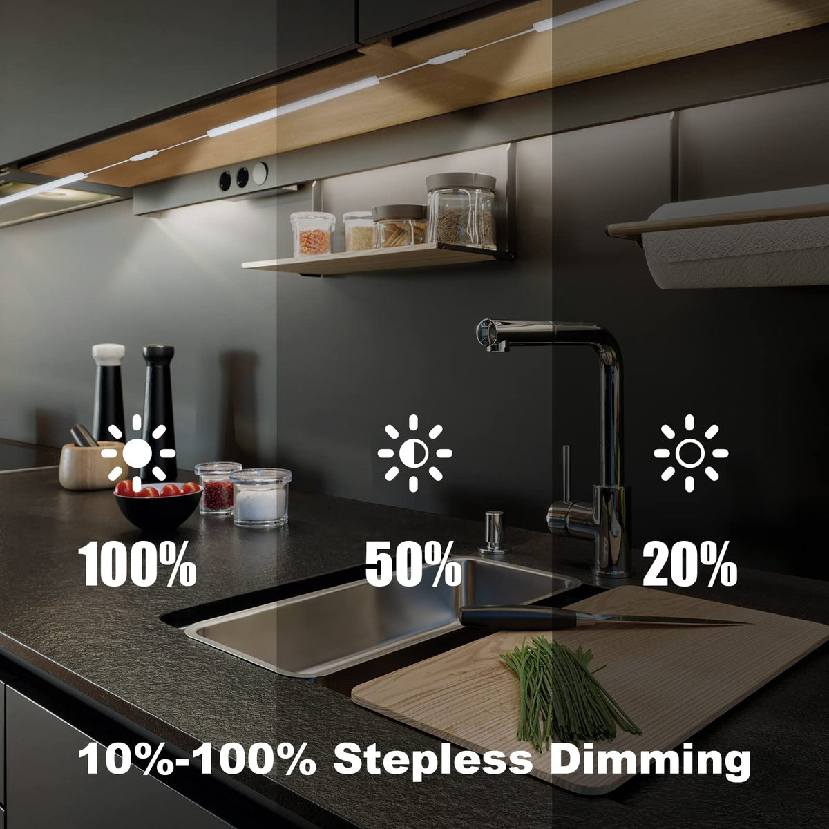 JUSJUBR memory function keeps last brightness setting for quick, convenient use.