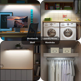 JUSJUBR ultra-thin light bar mounts under cabinet with minimal footprint