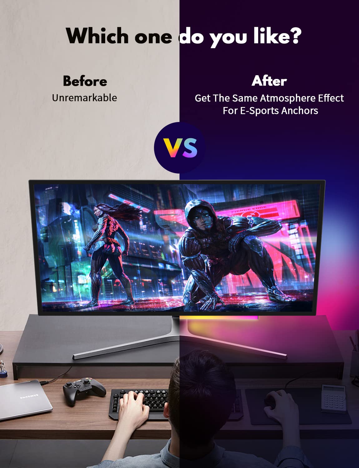 JUSJUBR installation pads and clips streamline mounting behind monitor.