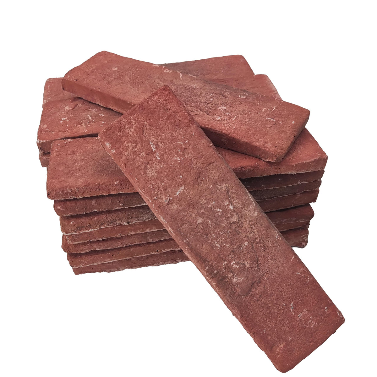 Jusmioke red thin wall bricks 2.4x7.9 inches for easy wall transformation
