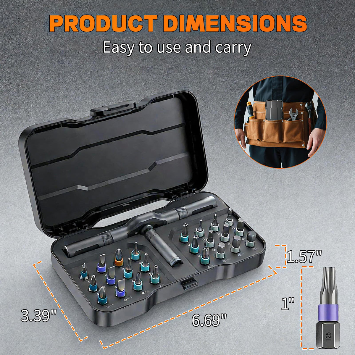 JUSTHERE 58-tooth ratchet supports one-handed operation and smoother turning