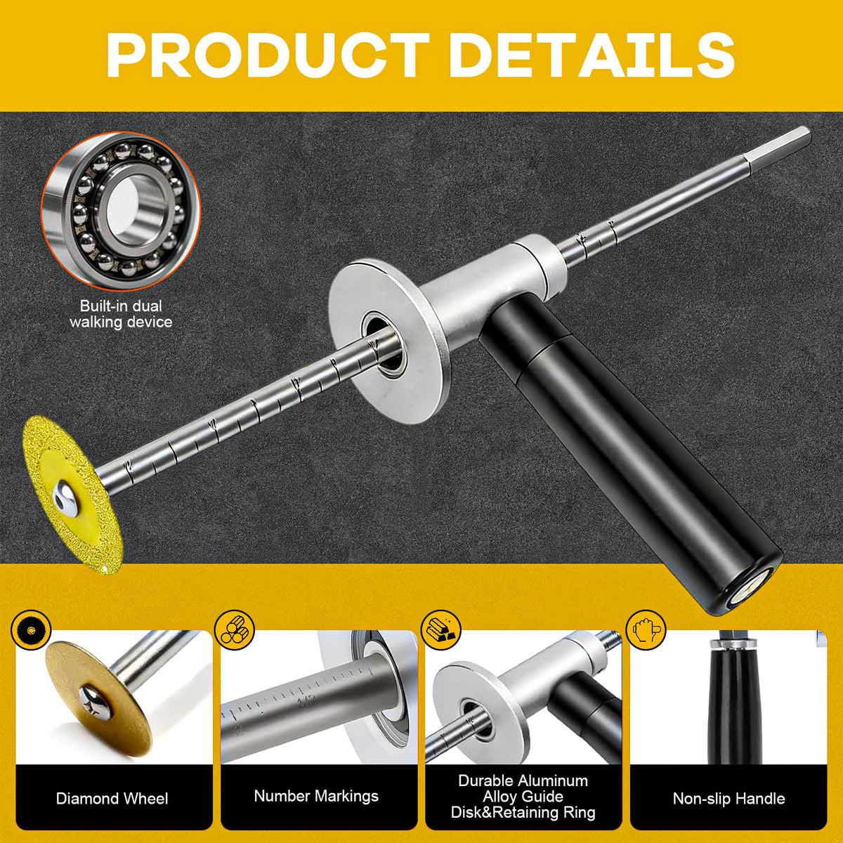 JUSTHERE guide plate ensures precise depth during internal cuts