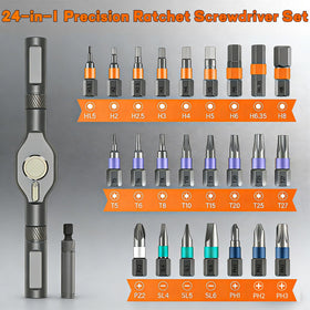 JUSTHERE screwdriver with detachable handle enabling adjustable reach in tight spaces