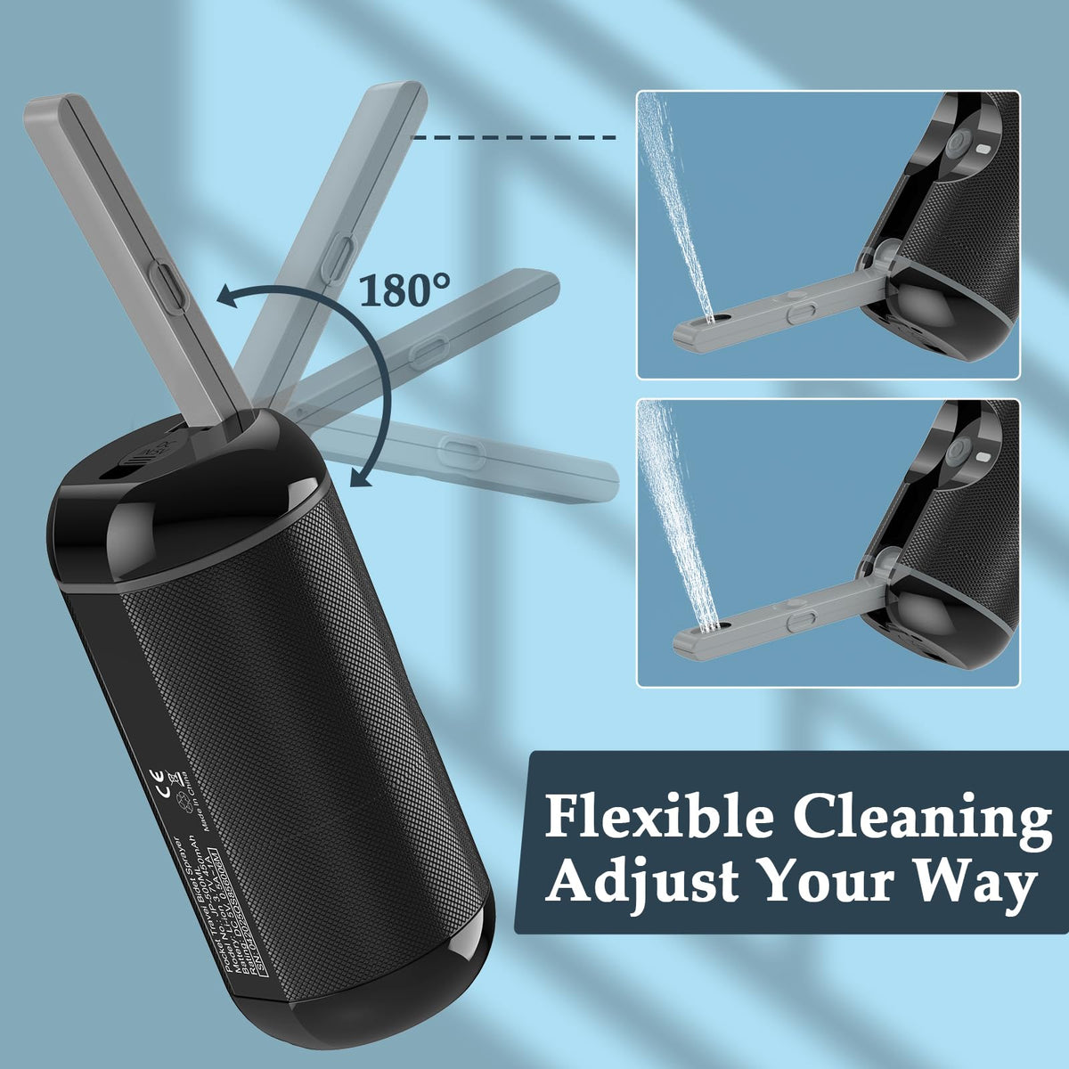 jutimer USB-rechargeable travel bidet ready for easy recharges on trips.