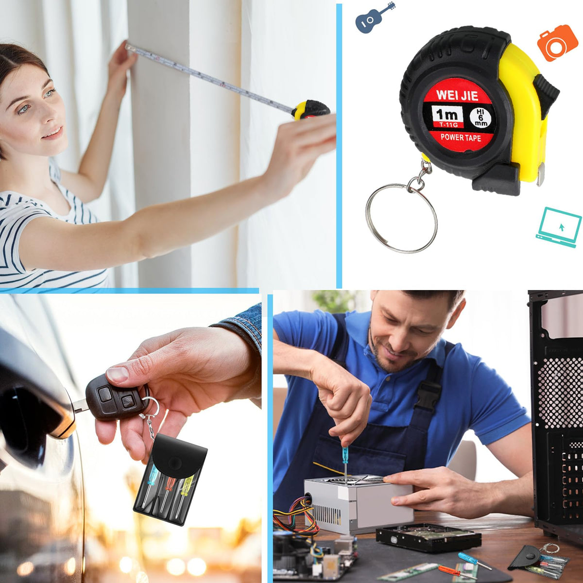 Jutom multi-head screwdriver keychain supports fast fixes anywhere.