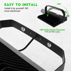 Juyace LED flood light includes adjustable yoke mount for flexible installation.