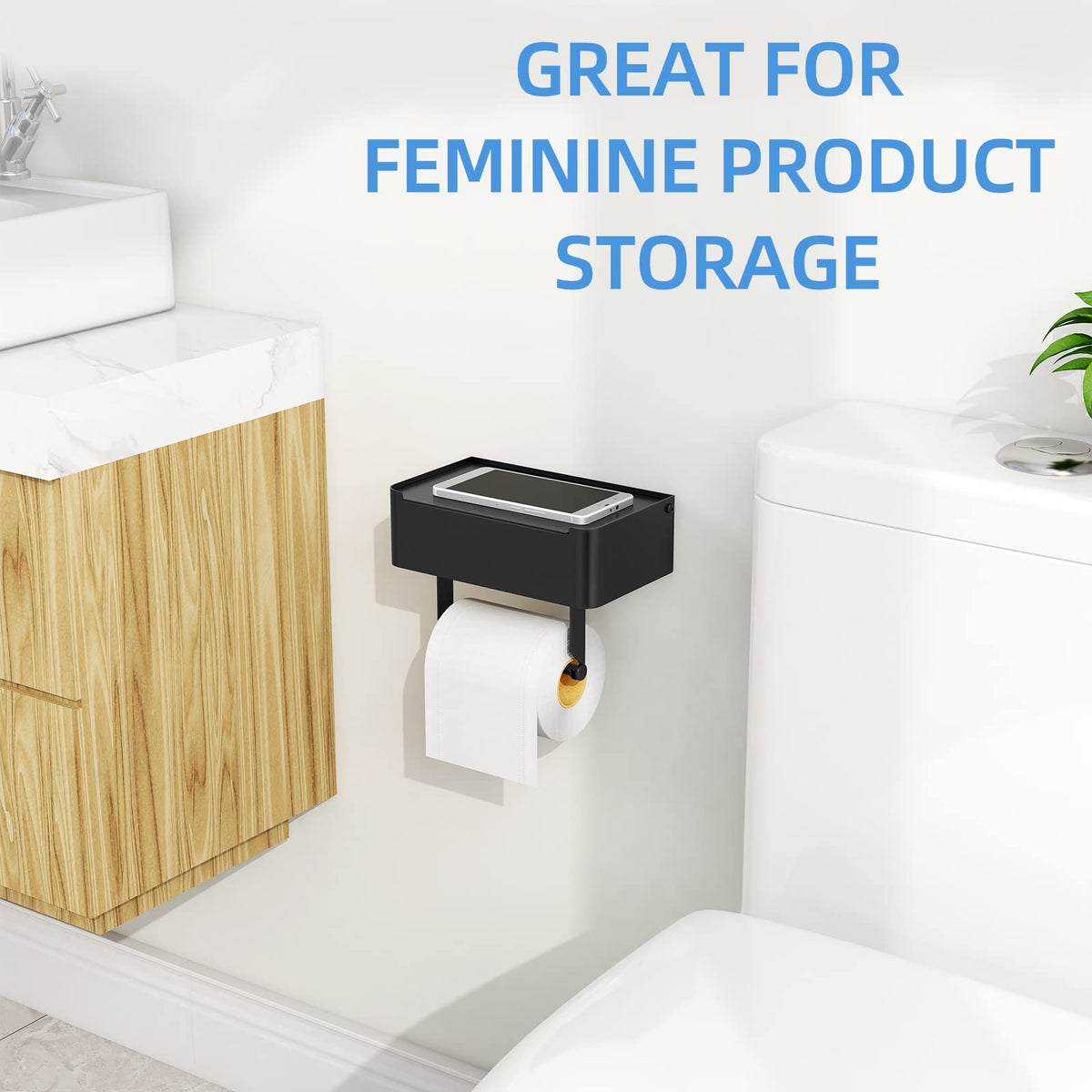 JUYSON hidden storage design keeps bathroom neat and tidy