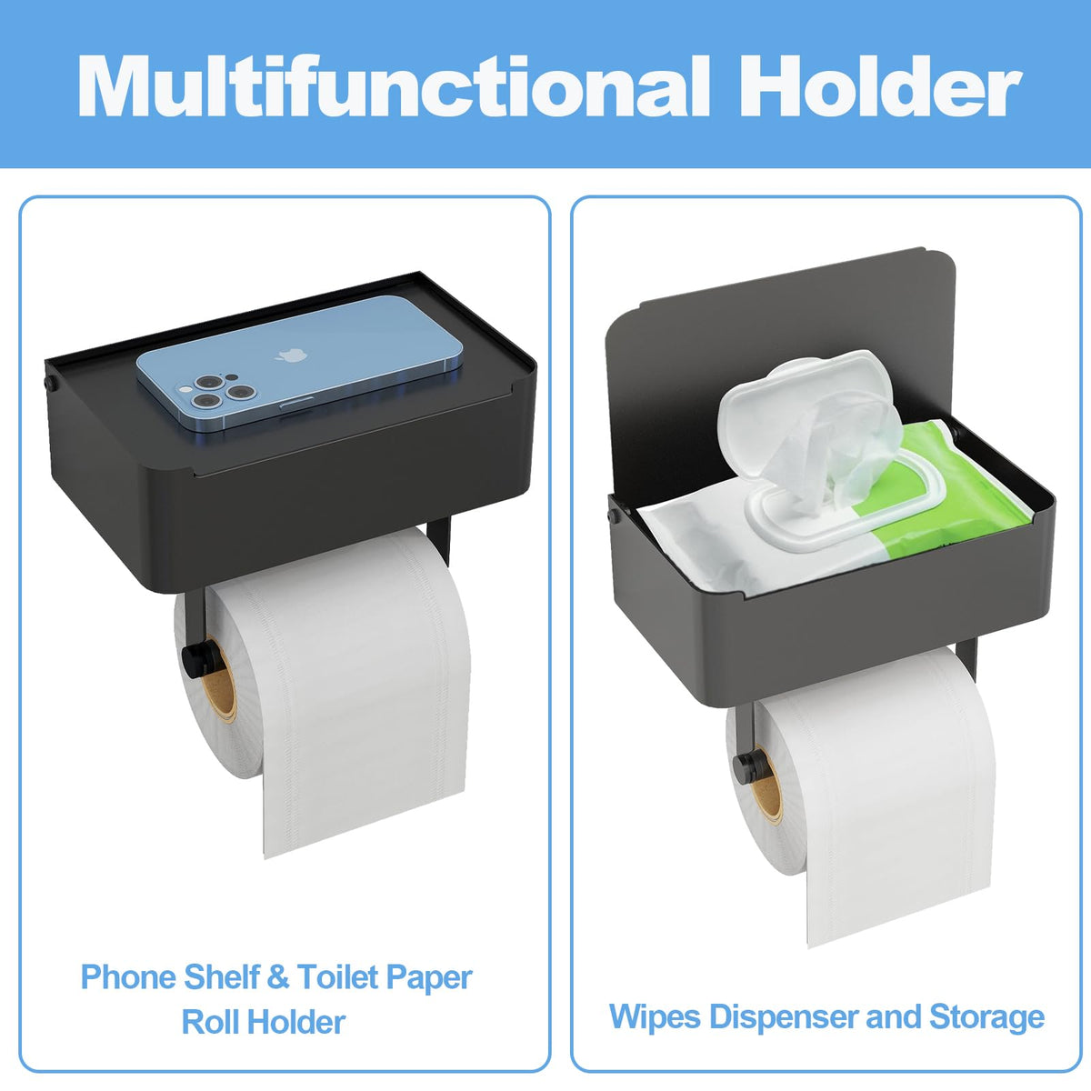 JUYSON wall mount bathroom organizer saves counter space with sleek, durable design