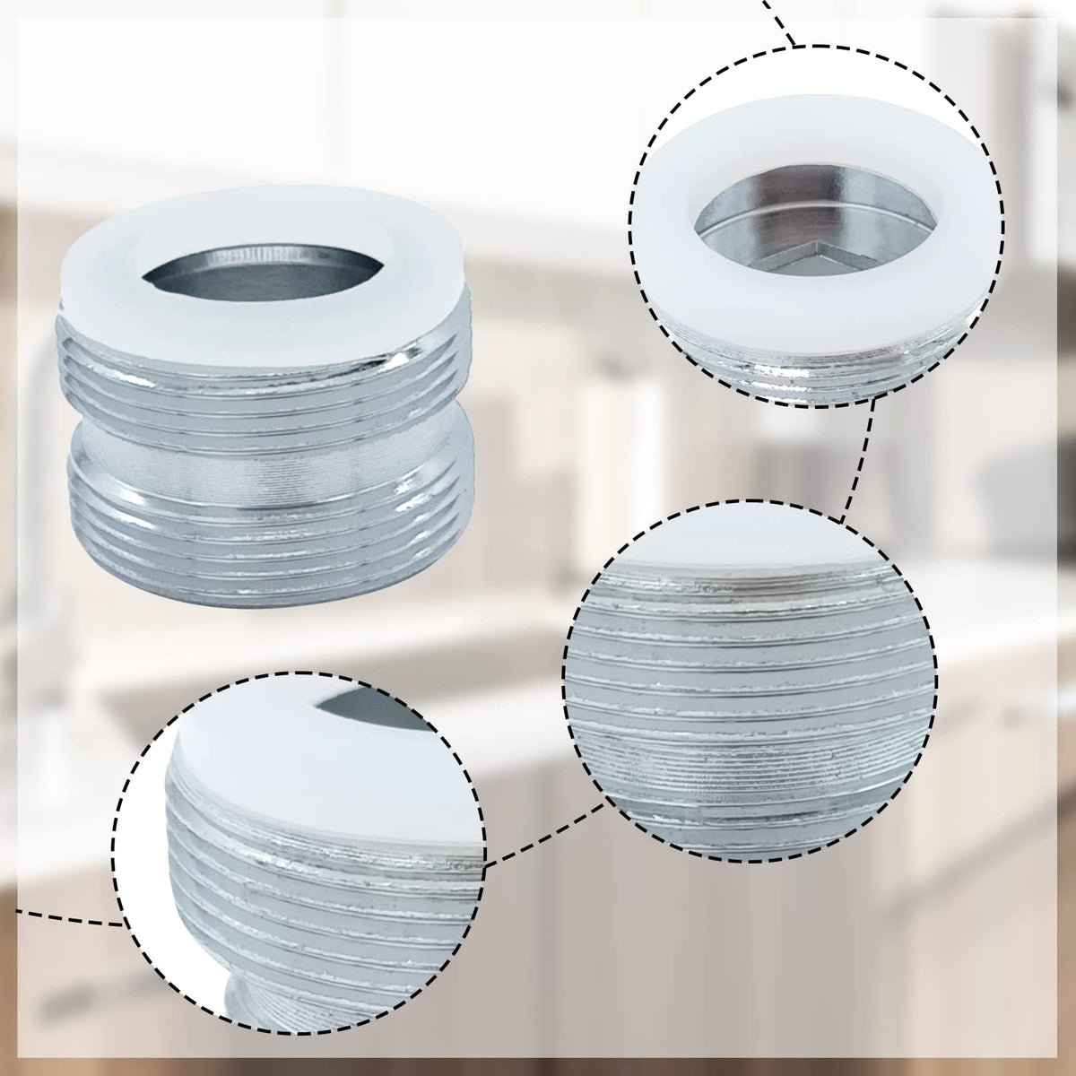 JVNZAM adjustable-size adapters offer broad compatibility with many fixtures.