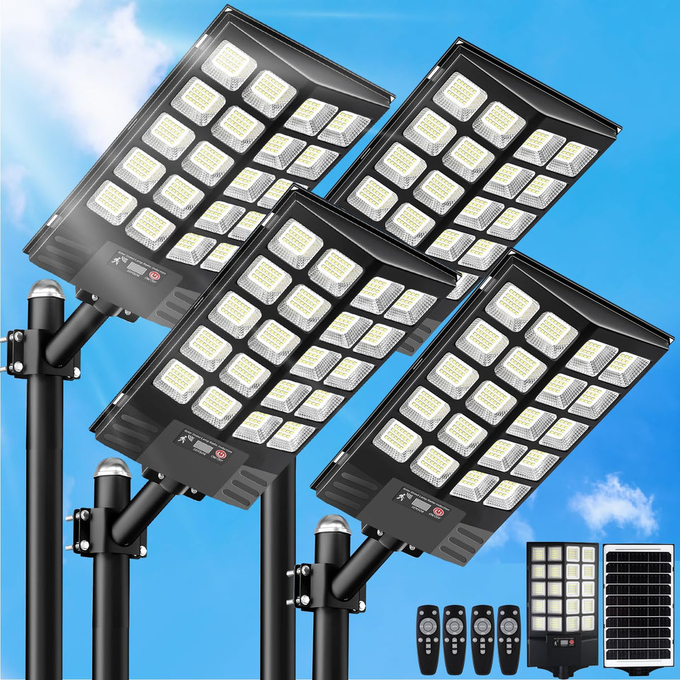 JWT 4 Pack 16 inch solar street light outdoor waterproof delivers reliable driveway illumination.