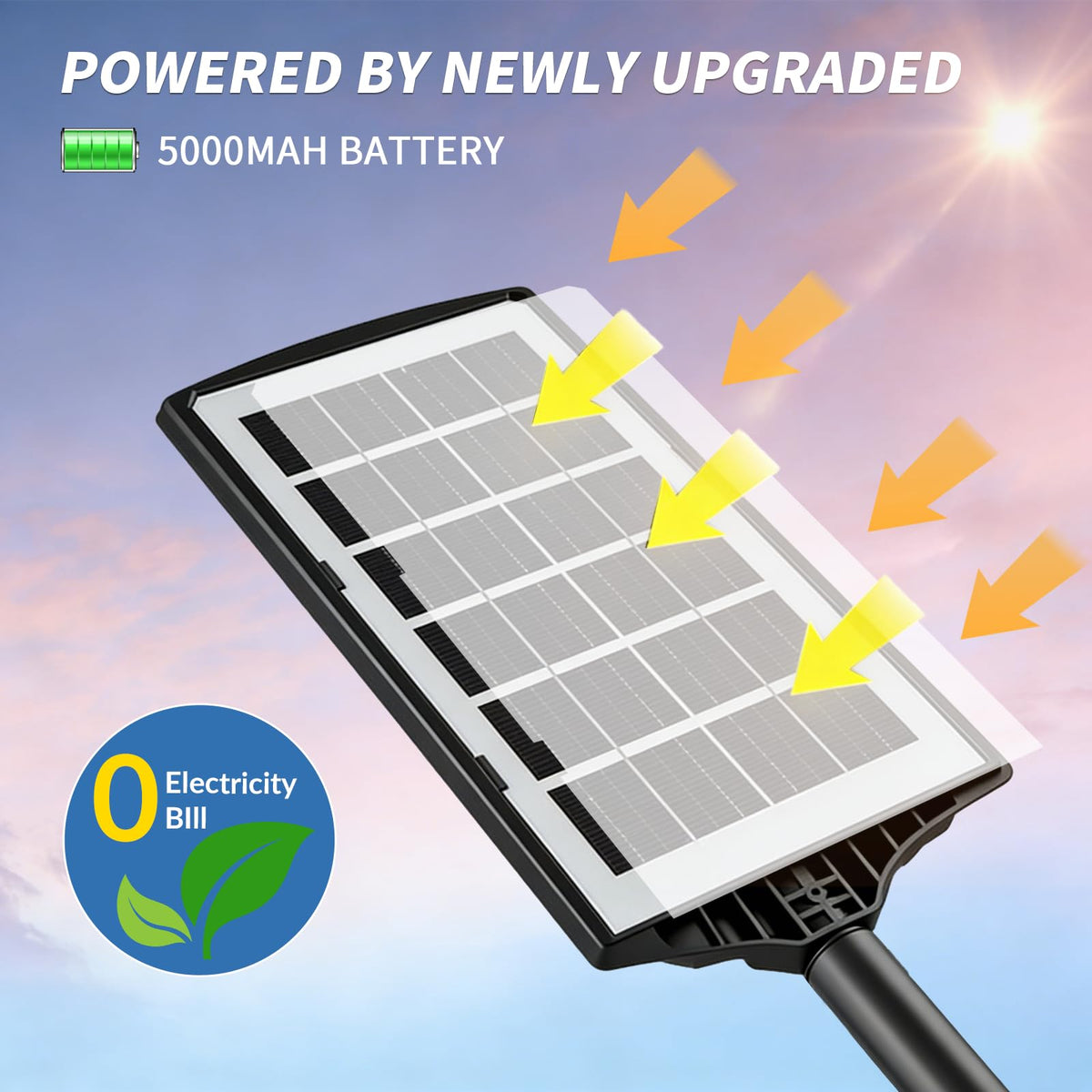 JWT solar street light on a yard path delivering bright 6500K coverage