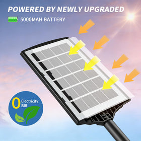 JWT solar street light on a yard path delivering bright 6500K coverage