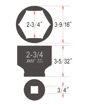 JXHONG 3/4-drive socket packaged with lifetime warranty