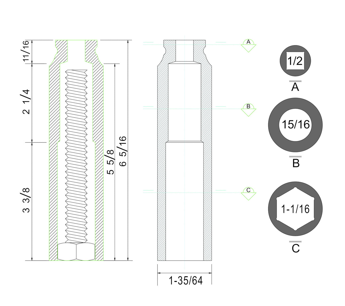 JXHONG truck cage bolt socket with 6-point design for secure engagement.