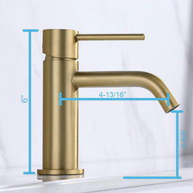 JXMMP single-handle brushed gold faucet provides precise temperature control.