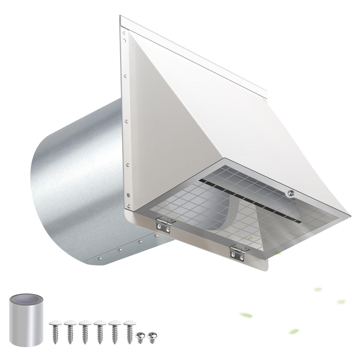 JYINCPED 4-inch dryer vent cover front view for outdoor installation.