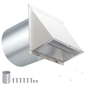 JYINCPED 8 inch hooded wall vent cover with screen and damper for rain protection