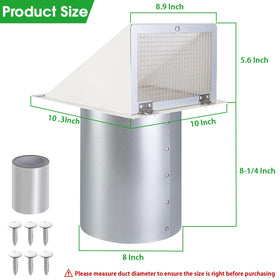 JYINCPED angled hood vent exterior showing wide mouth for efficient airflow