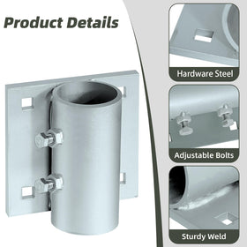 JYINCPED dock pipe holder inner diameter 2.1 inches fits round posts securely.