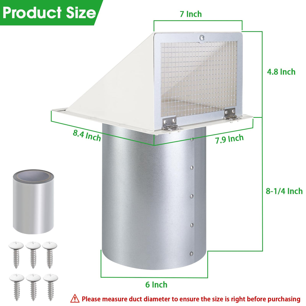 JYINCPED exterior vent cover blocks rain and pests while allowing airflow.