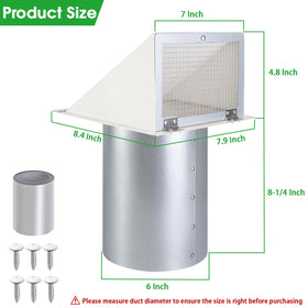 JYINCPED exterior vent cover blocks rain and pests while allowing airflow.
