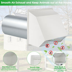 JYINCPED galvanized steel wall vent cap resists rust and corrosion.