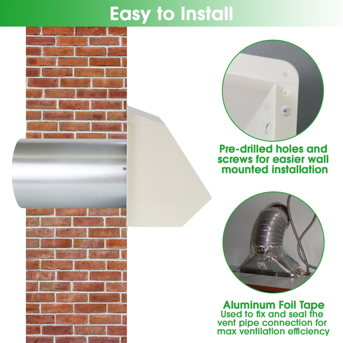 JYINCPED pre-drilled holes and screws for quick mounting on walls.