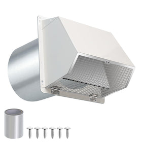 JYINCPED hooded wall vent with screen showing exterior exhaust and debris protection.