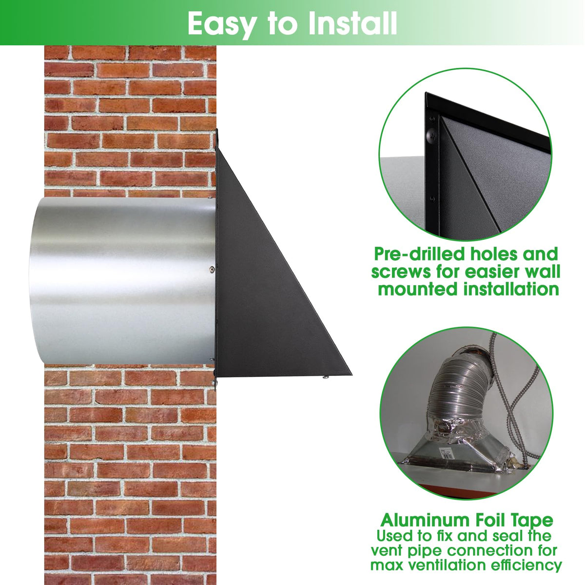 JYINCPED sound-insulation baffle lowers noise for a quieter venting experience.