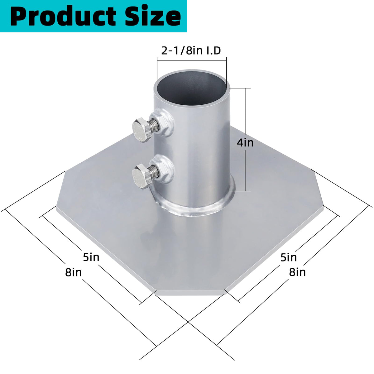 JYINCPED dock base plate keeps posts secure for floating docks.