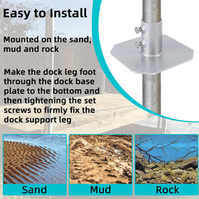 JYINCPED installation-ready base plate mounts to ground with sand and mud.