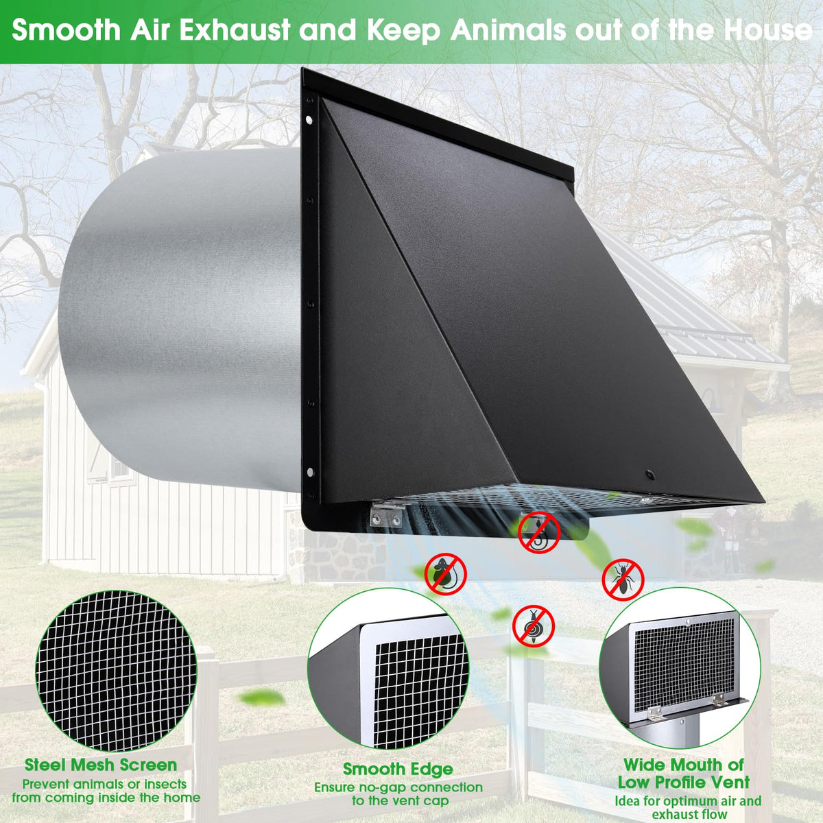 JYINCPED galvanized steel vent cover resisting rust and harsh outdoor conditions