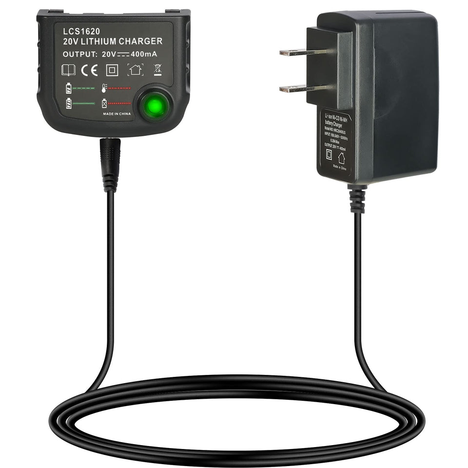 JYJZPB LCS1620 battery charger front view for quick 20V charging.