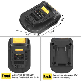 JYJZPB MIL18DL compatibility chart showing supported DeWalt models.