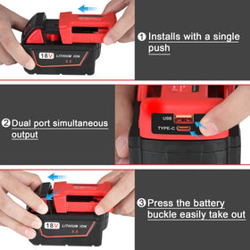 JYJZPB Milwaukee 18V adapter charging function for lightweight electronics