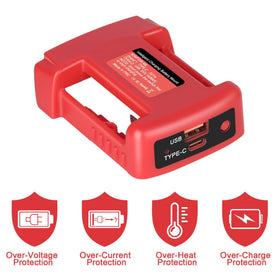 JYJZPB Milwaukee 18V adapter Type-C output for on-site device charging